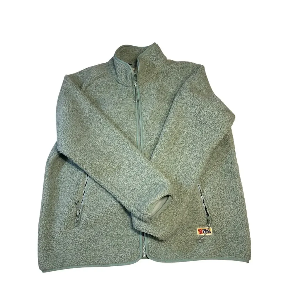 Fjallraven Vardag Pile Fleece Jacket Women’s XL Mint Green Full Zip NWOT